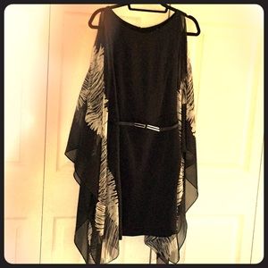 Halston Heritage black and white dress